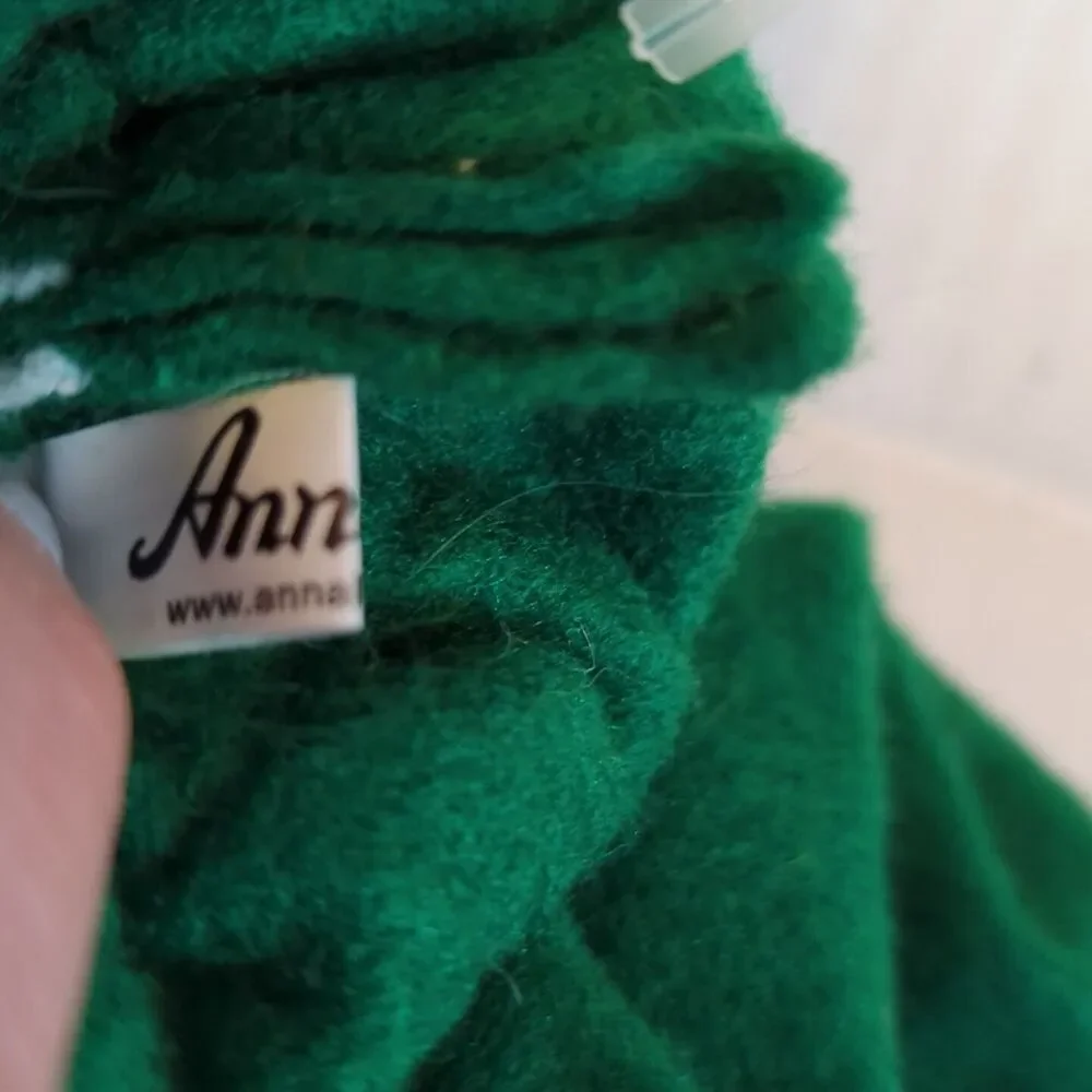 Annalee Christmas Girl Mouse In Santa's Sack Bag Velour Green 2009 Bow
